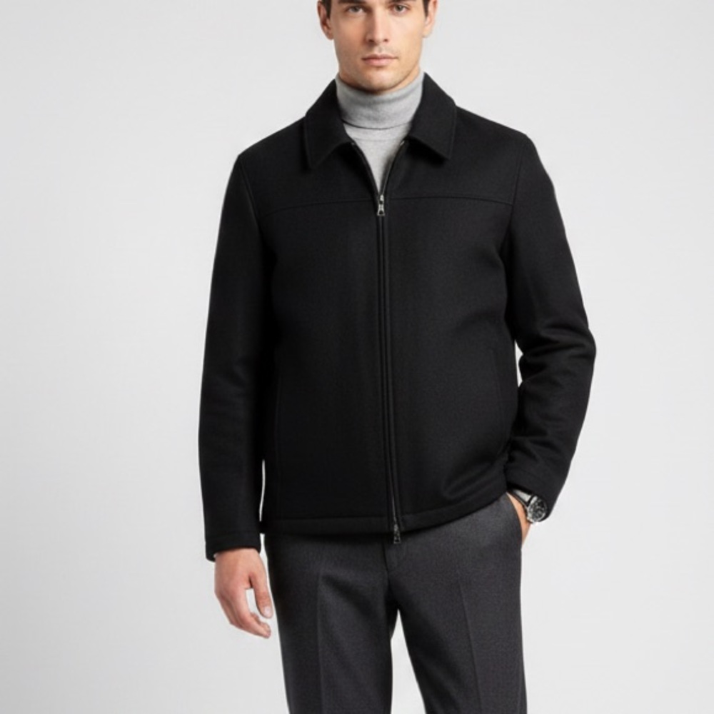 London Fog Black Wool Blend‎ Jacket XL